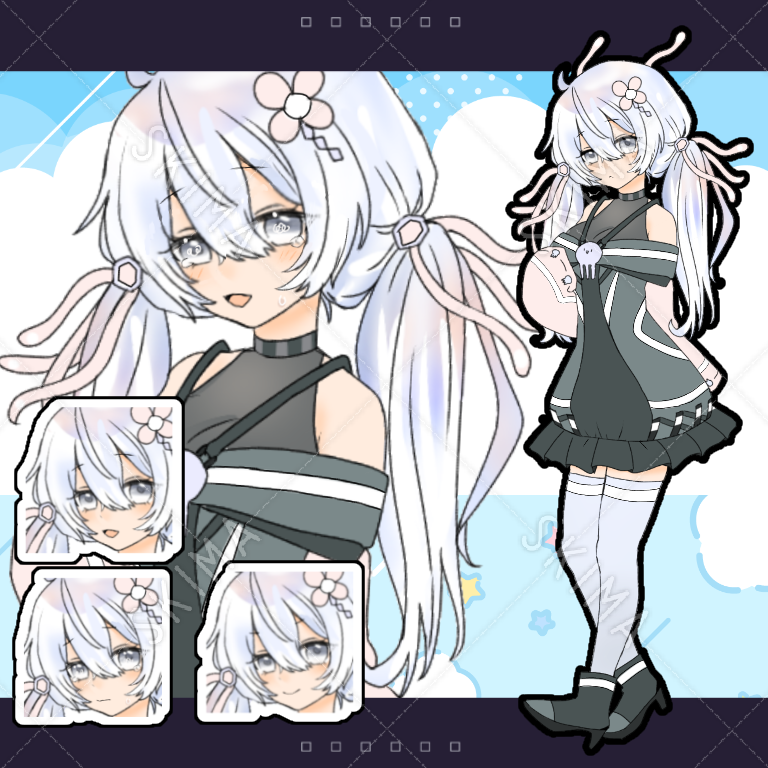 くらげモチーフの女の子 表情5種類 スキマ スキルのオーダーメイドマーケット Skima
