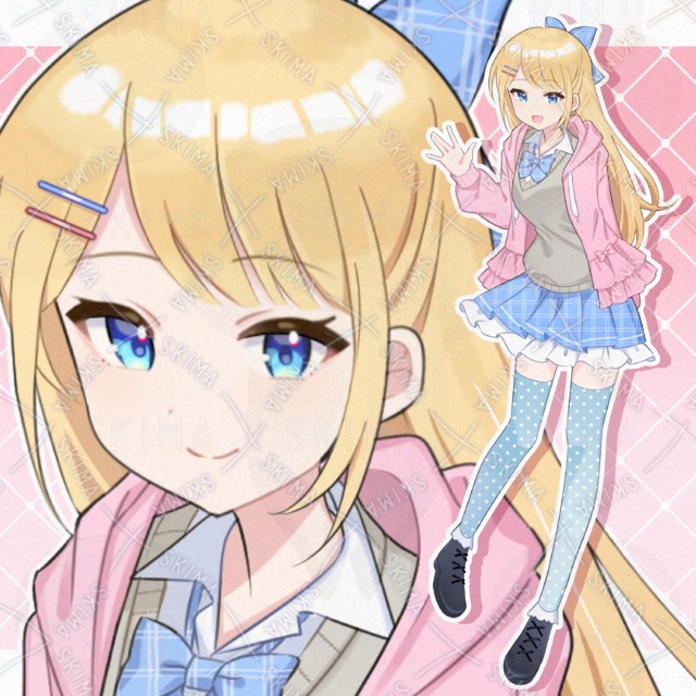 Image of 8 Expression Variations: Girl in a Frilly Hoodie