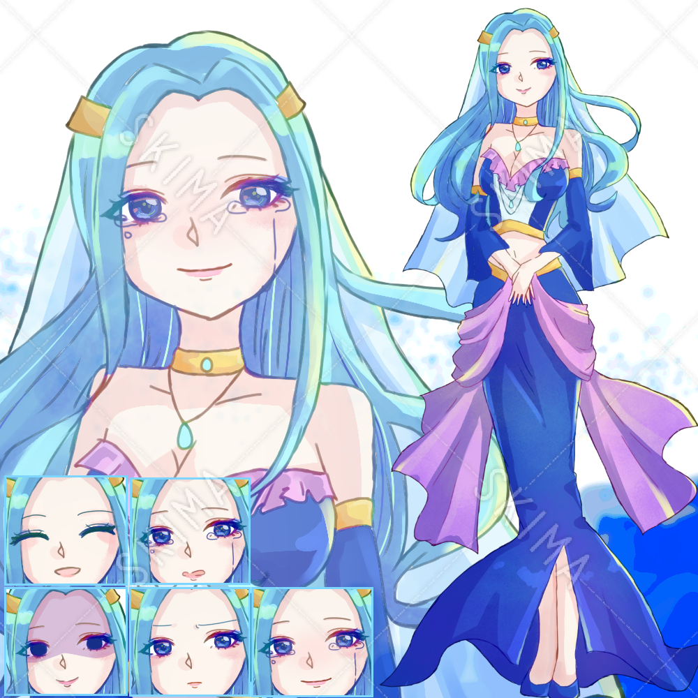 表情差分6種類 人魚風女王様 スキマ スキルのオーダーメイドマーケット Skima