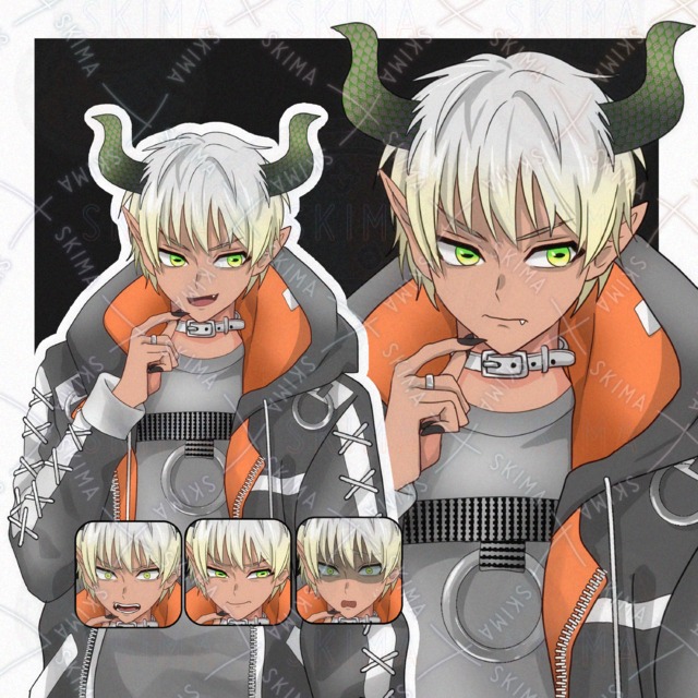 悪魔の男の子【表情5種】