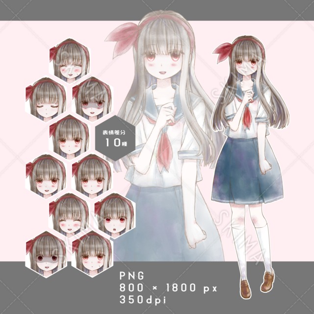 セーラー服(夏服)の女の子 リボン