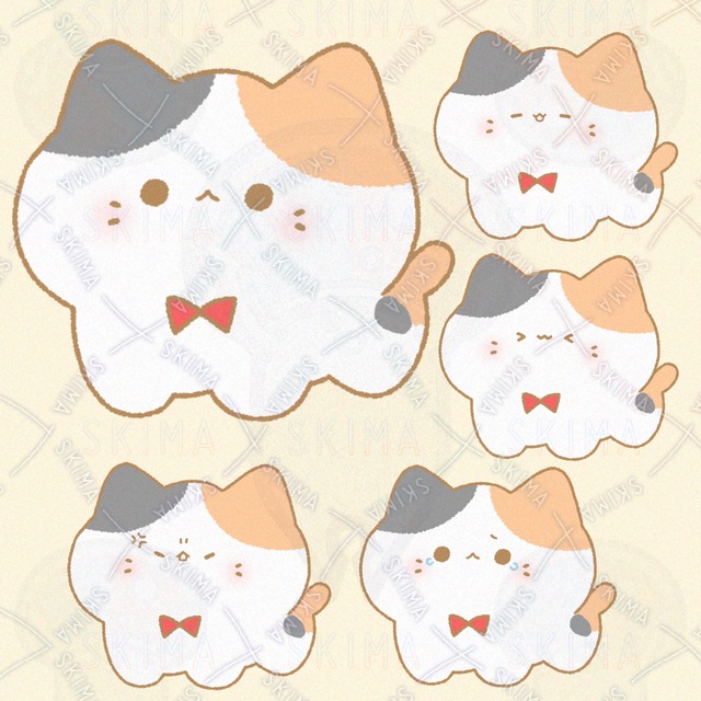 ゆるかわいい三毛猫（表情差分5種）