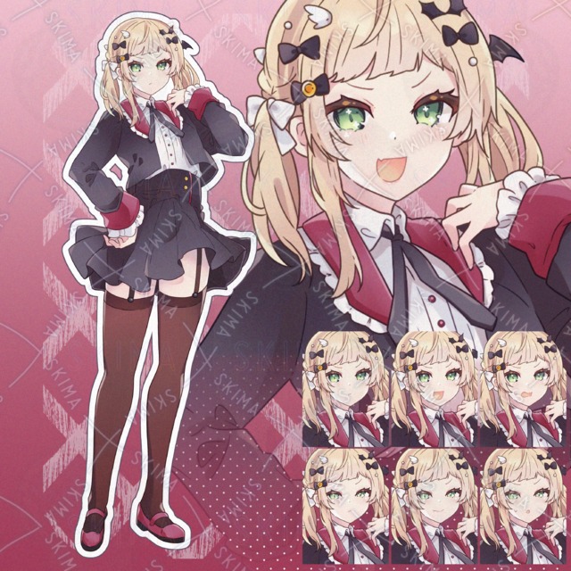Image of Blonde Twin-Tailed Little Devil [6 Expression Variations]
