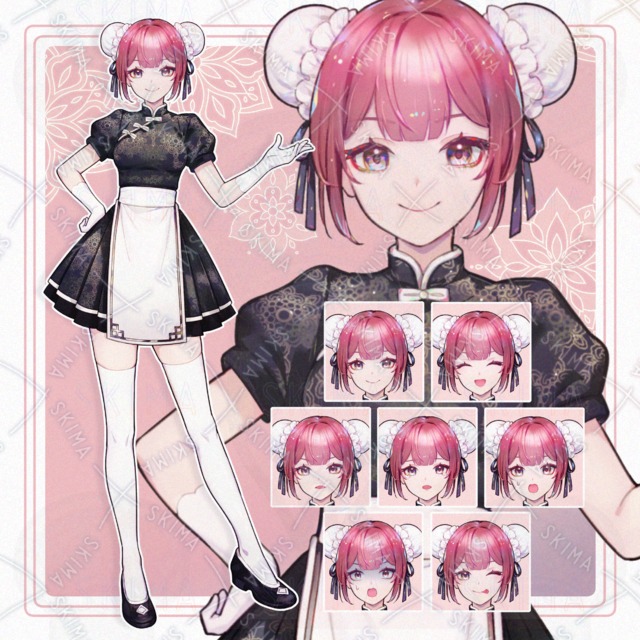 【表情7種】チャイナメイドの女の子
