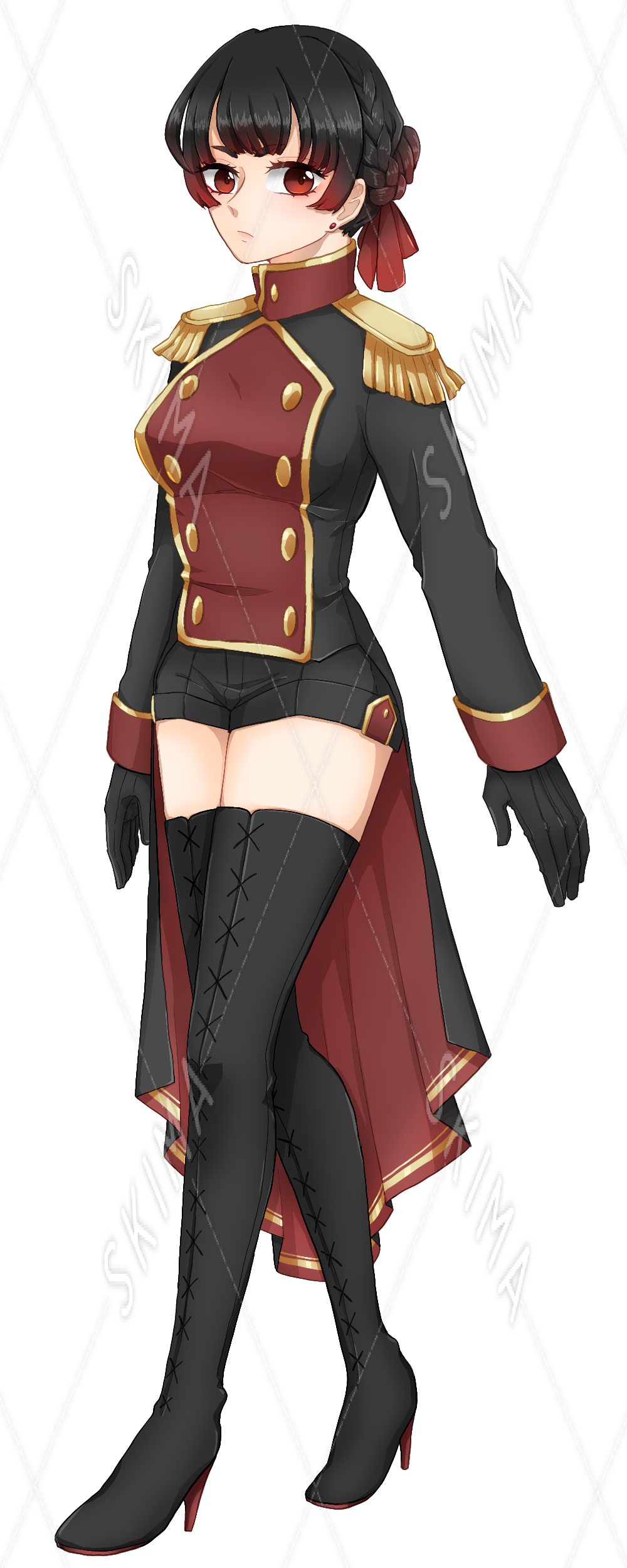 全身立ち絵 軍服風の女の子 差分6種 スキマ スキルのオーダーメイドマーケット Skima