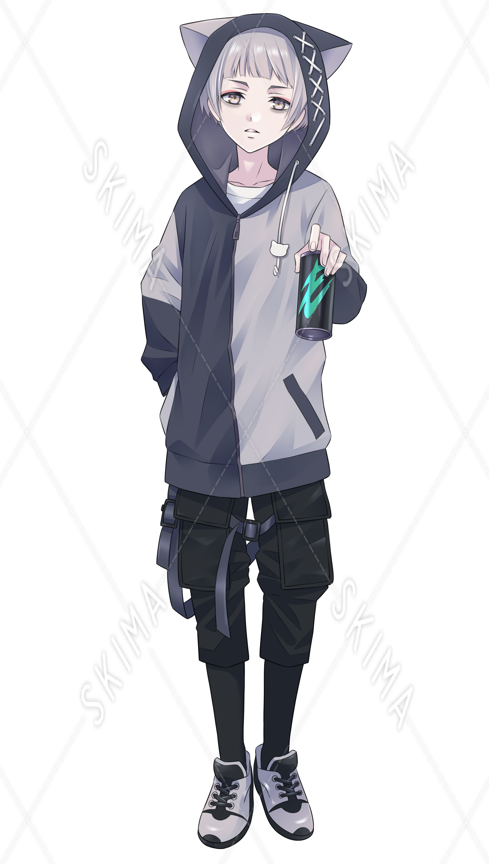 病み系猫耳フード 表情差分３種 スキマ スキルのオーダーメイドマーケット Skima