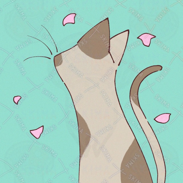 【アイコン】猫と桜