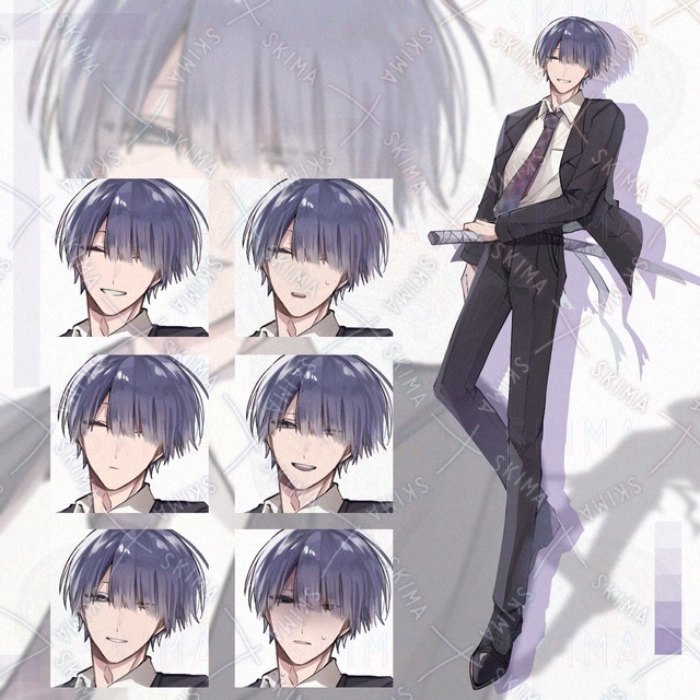 紫髪の男性