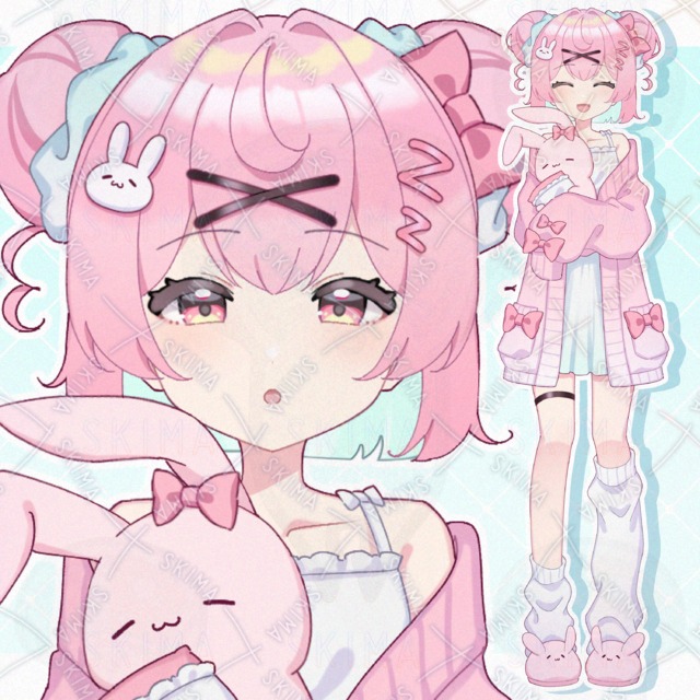 Image of 8 Expression Variations: Girl in Loungewear