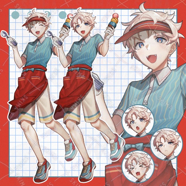 【Adopt】アイス屋の少年店員【表情全9種+op1種】