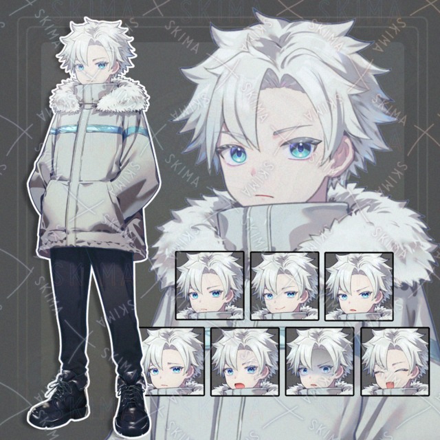 【表情7種】ファーコートの男の子