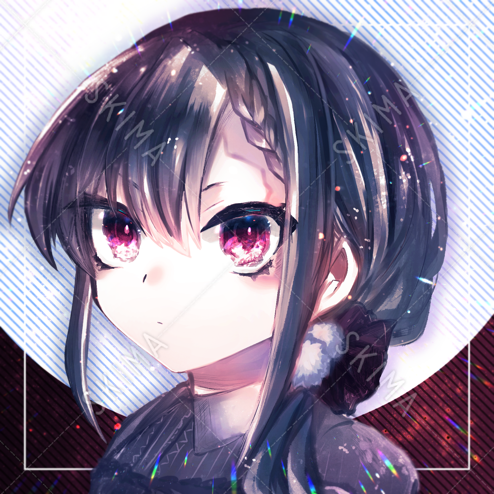 Snsアイコン 黒髪赤目のキャラクター スキマ スキルのオーダーメイドマーケット Skima