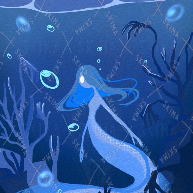 【表紙・挿絵向け】彷徨う人魚のイラスト