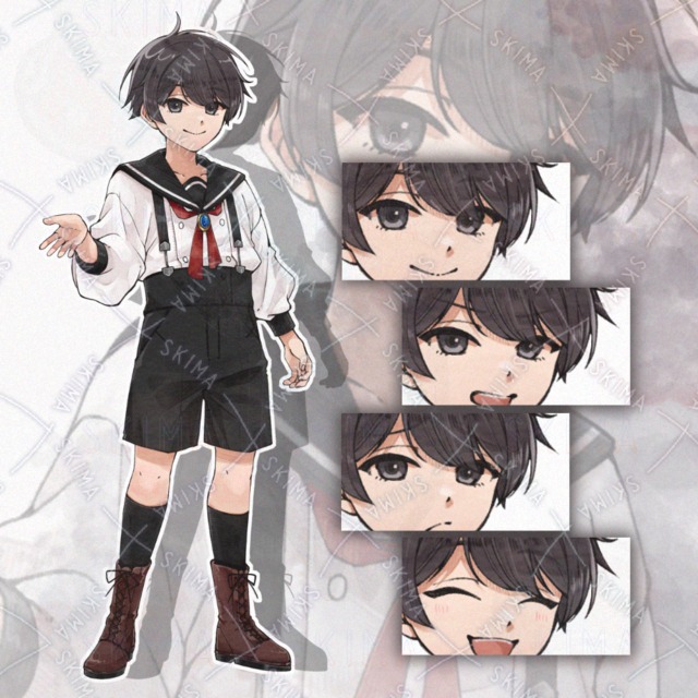 黒セーラーの少年/表情全4種