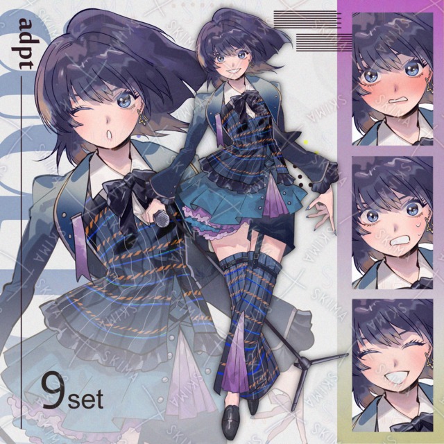 Image of Vocalist Girl Character Art Set (9 Images)