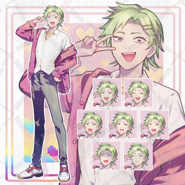 【表情7種】カーディガンの男の子