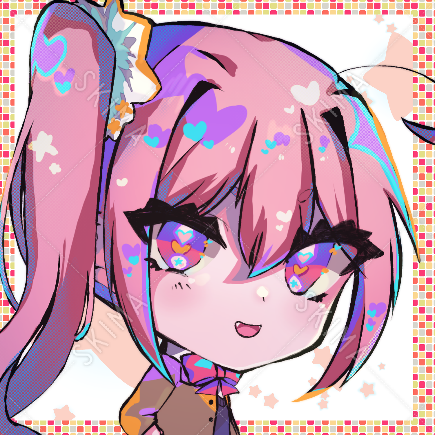 Snsアイコン Sd立ち絵 サイドテールの制服女子 スキマ スキルのオーダーメイドマーケット Skima