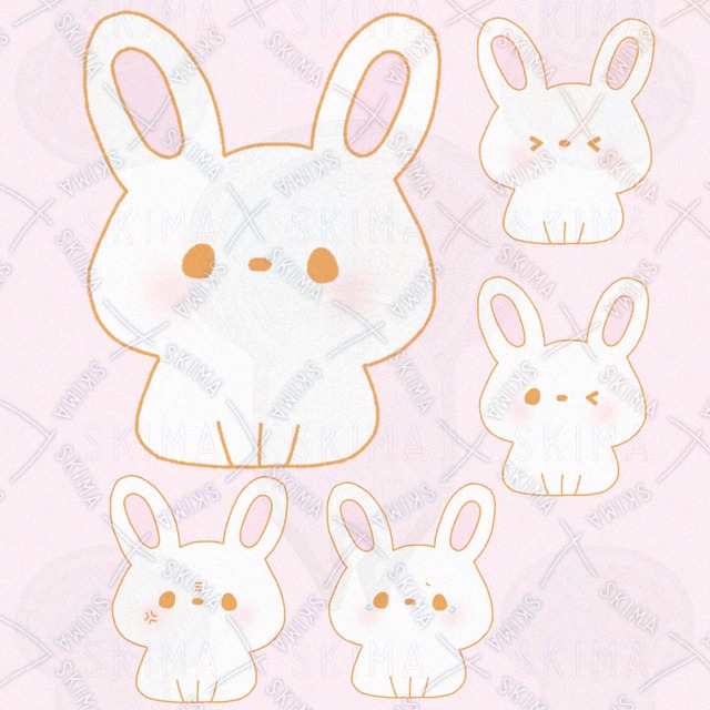 白うさぎ（表情差分5種）