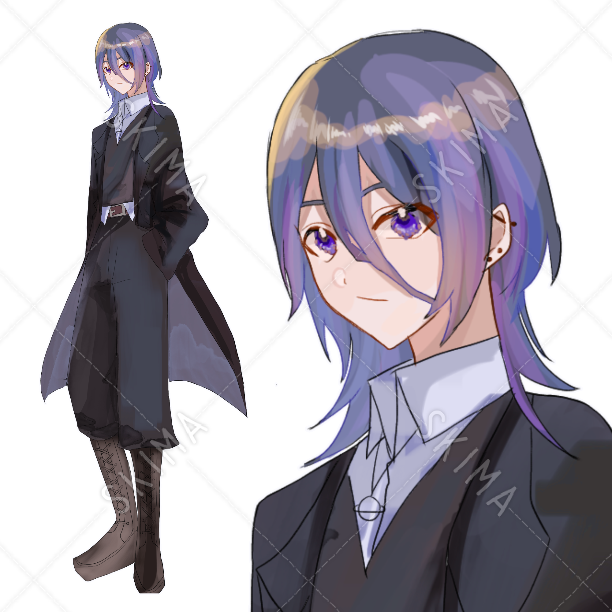 ウルフカットの少年 表情8種 スキマ スキルのオーダーメイドマーケット Skima