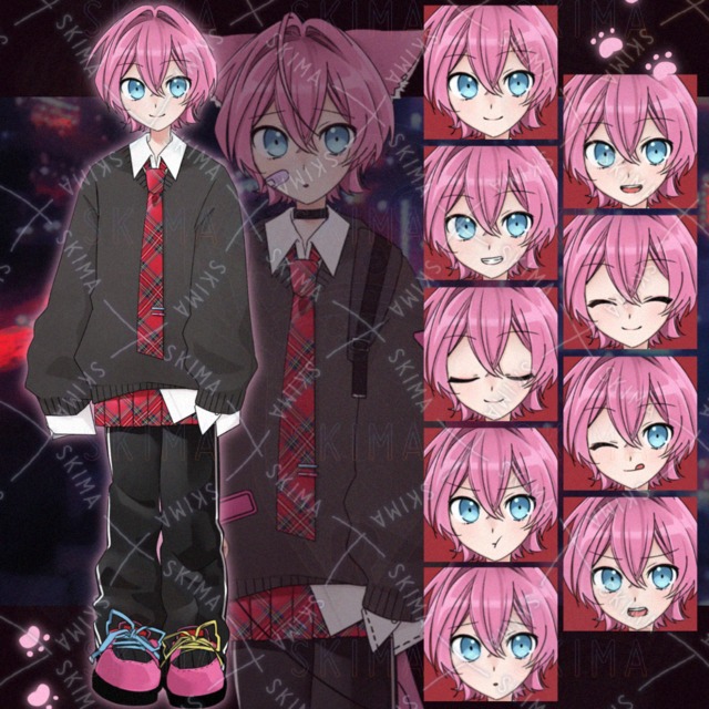 桃髪碧眼のパンクっぽい子