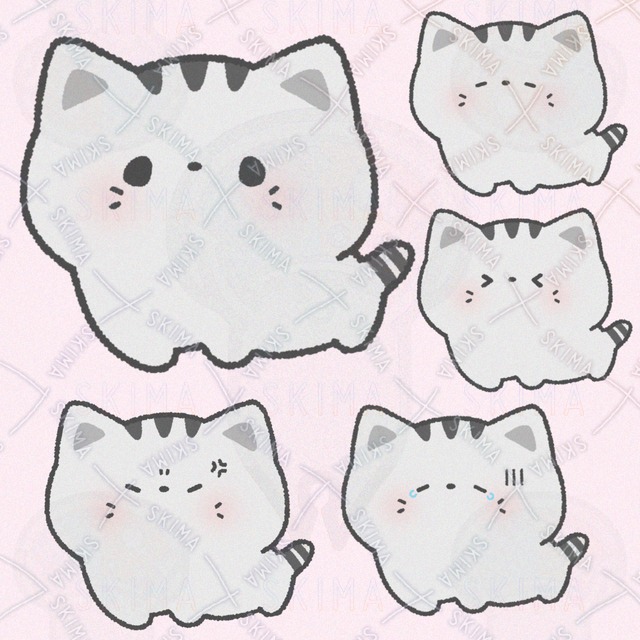 サバトラ猫（表情差分5種）