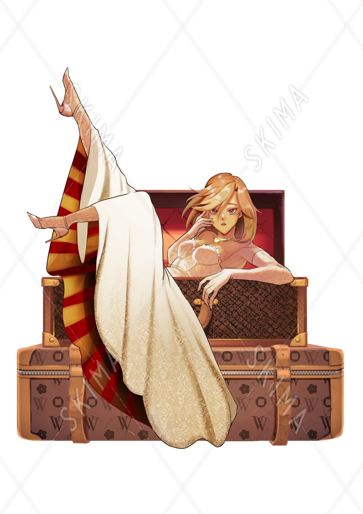 女の子の立ち絵 女性 トランク ドレス ファンタジー 強気 美女 エフェクト スキマ スキルのオーダーメイドマーケット Skima