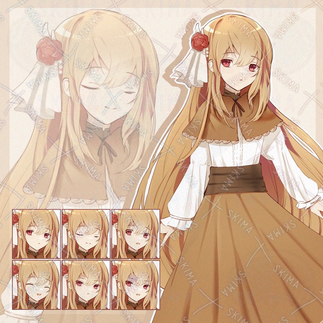 バラの花飾りの女の子