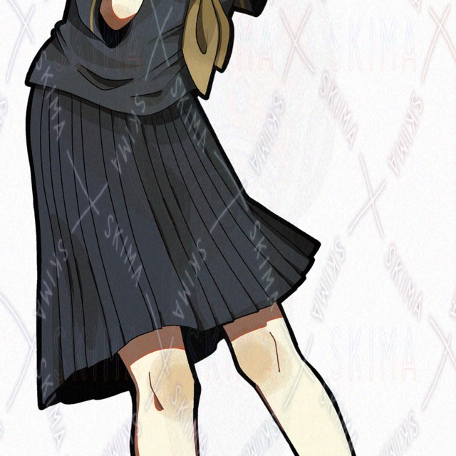 【表情差分10種】黒セーラー女子の商品画像6枚目