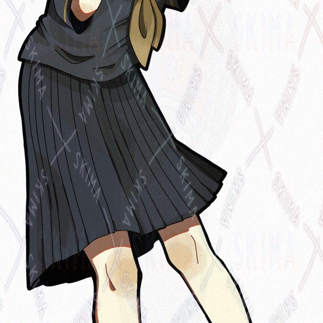 【表情差分10種】黒セーラー女子の商品画像9枚目