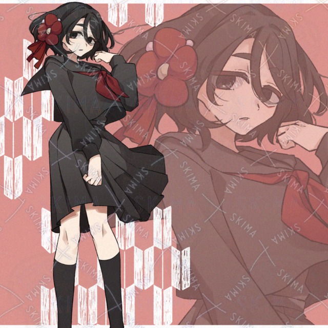 黒セーラー服な女の子
