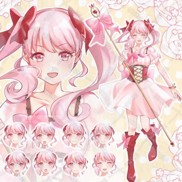 【差分10種】ピンクの魔法少女