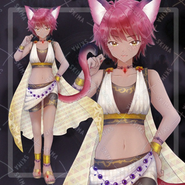 Image of adopt21 Red Hair/Dark Skin (Ears, Tail, Cape: Optional)