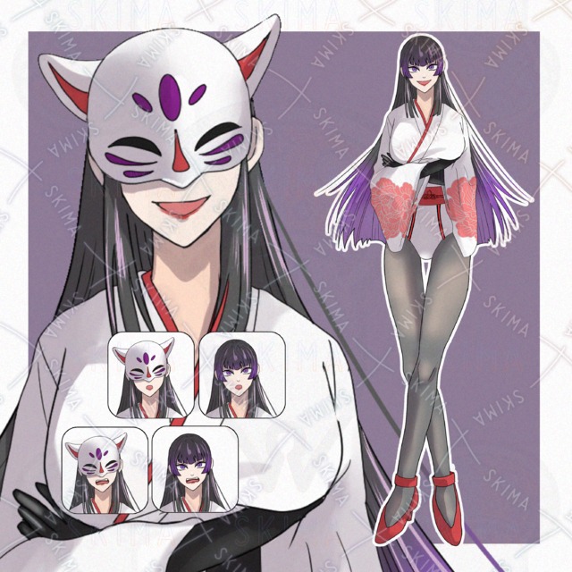 狐面の女【表情6種】
