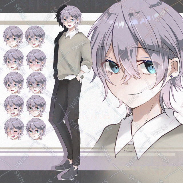 【表情10種】学生風男子