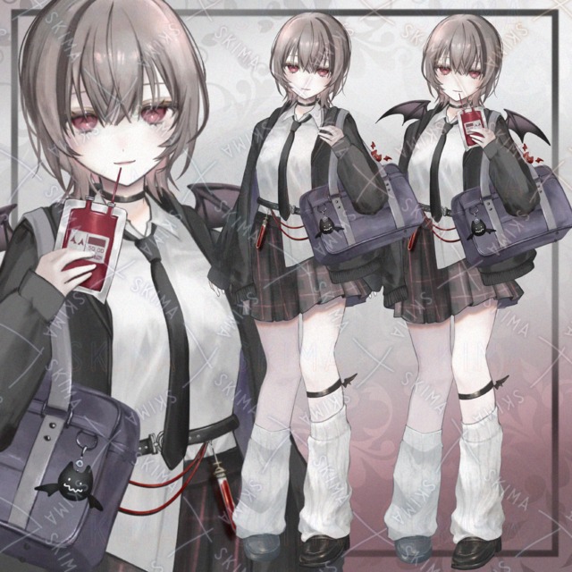 [表情7種＋輸血パックドリンク・翼差分]気だるげ吸血鬼ちゃん