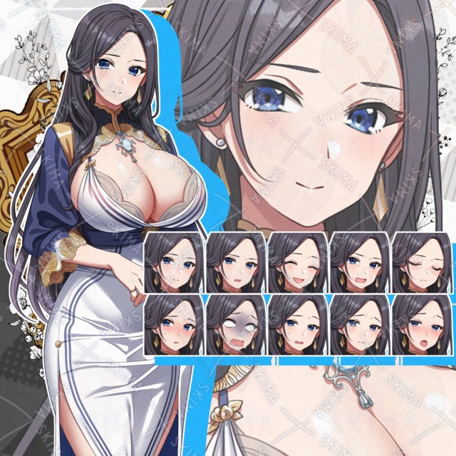 【表情10種】包容力溢れるファンタジー風のセクシーお姉さん