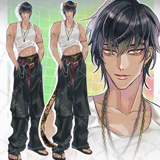 ケモ男子【表情9種＋耳しっぽ着脱可】