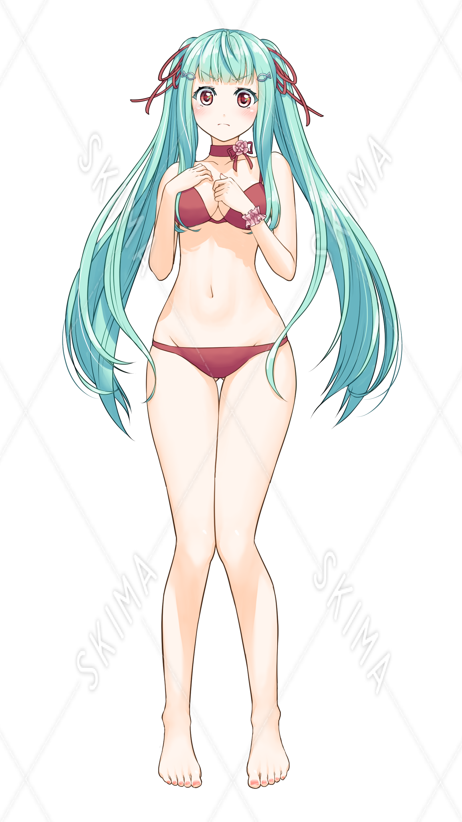 猫耳娘ファンタジー衣装ver 2 表情4種 水着差分 猫耳付け外し可 スキマ スキルのオーダーメイドマーケット Skima