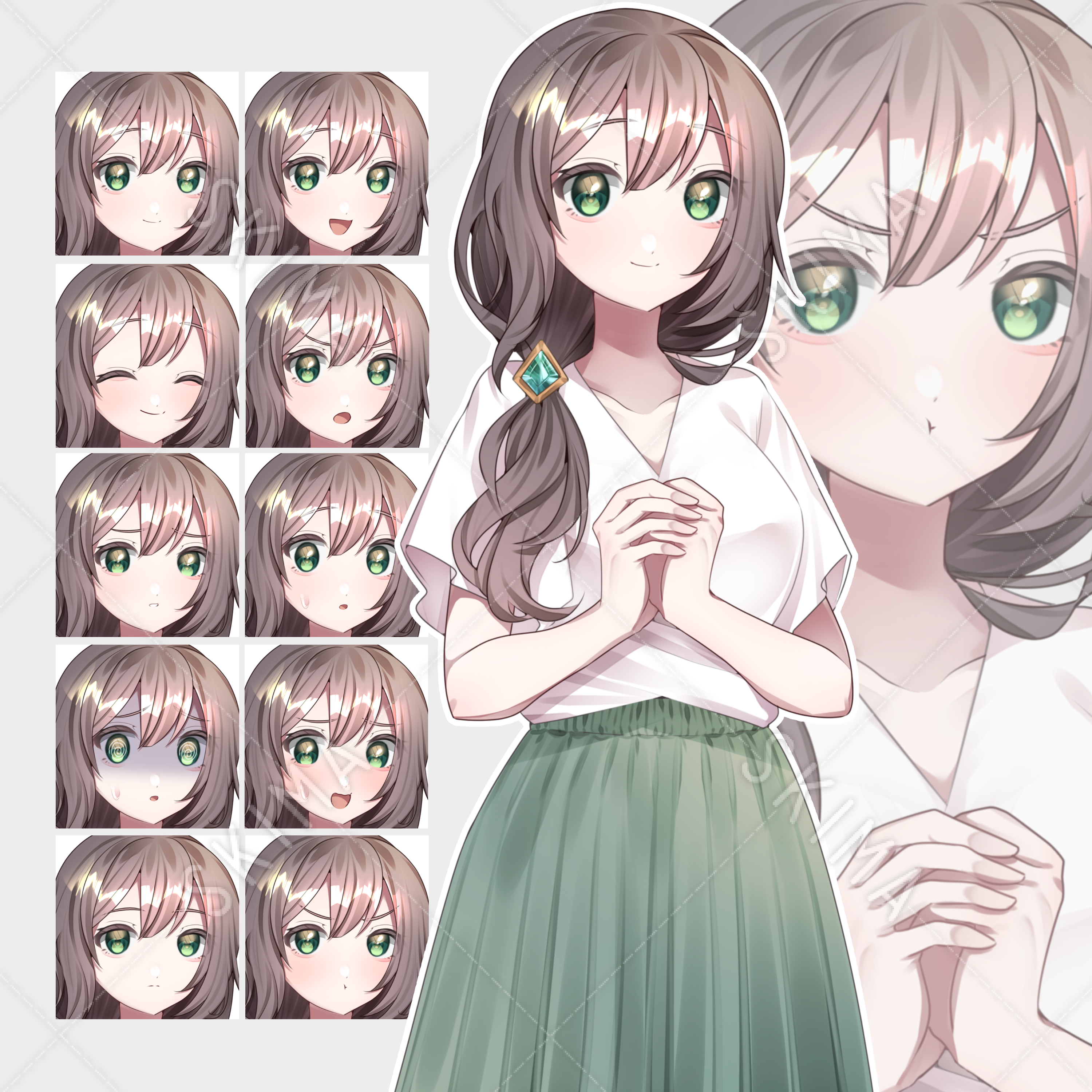 ルーズサイドテールお姉さん 表情10種 スキマ スキルのオーダーメイドマーケット Skima