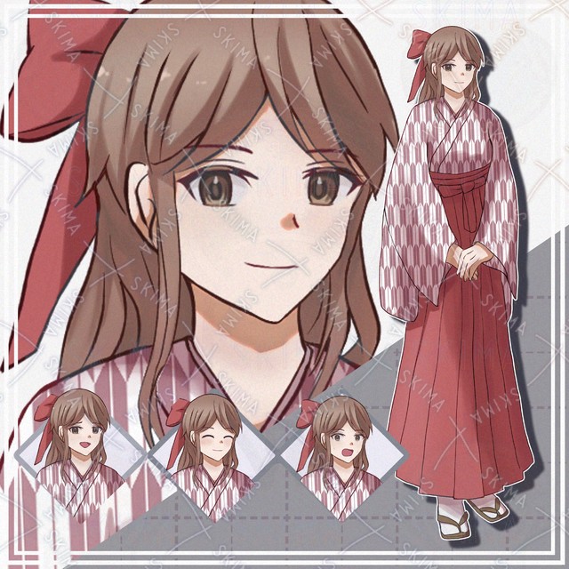 【表情10種】和服の女の子【立ち絵】
