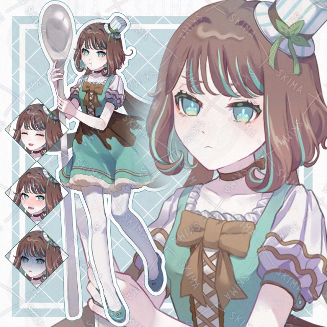 チョコミントの少女【️表情6種】
