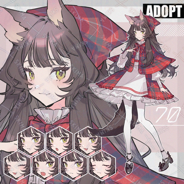 【ADOPT】赤ずきん風おおかみ少女/表情9種