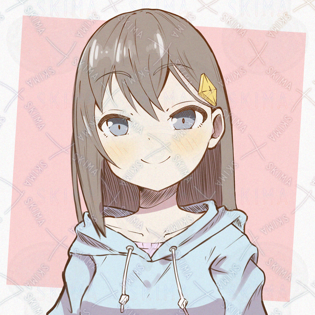 Image of Long Black-Haired Girl Character Icon Set for Social Media