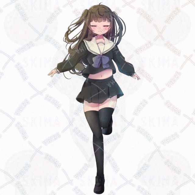 【差分7種】黒セーラー服の女の子/学生の商品画像3枚目