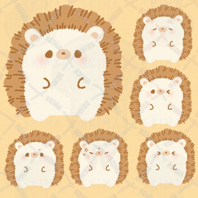 ハリネズミ（表情差分6種）
