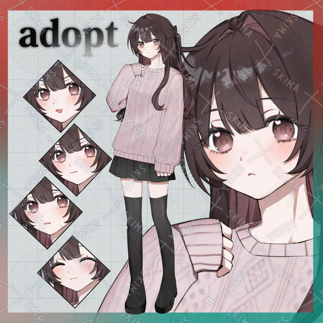 女性立ち絵【表情５種】