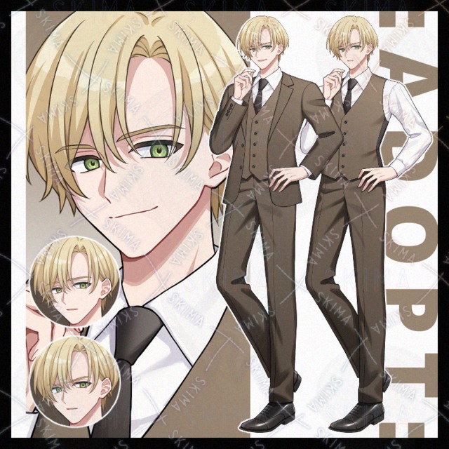 Image of Blond Man in a Suit – 7 Expressions & Costume Variations