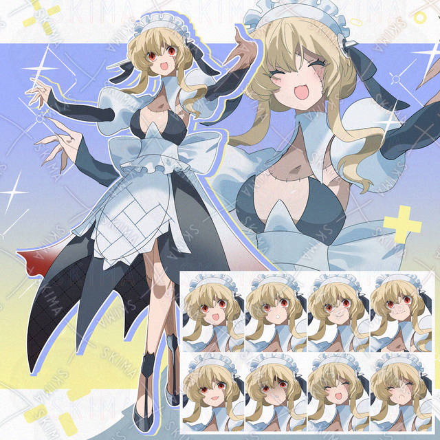 【表情8種】ゾンビ風 メイド女の子