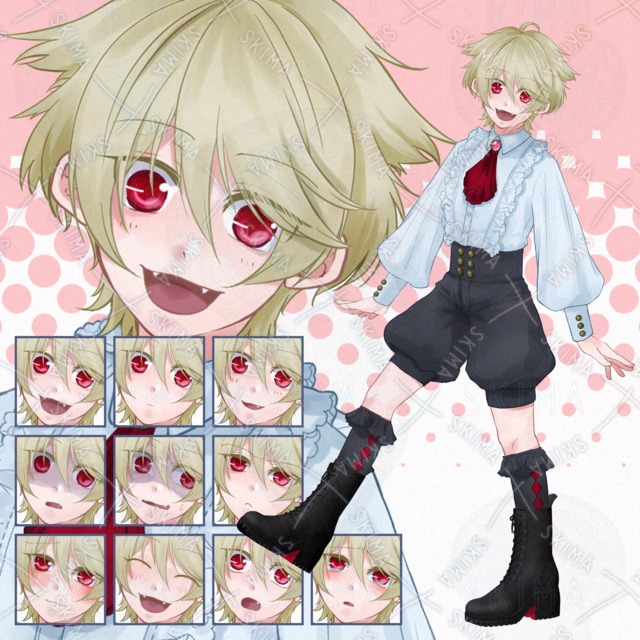 Image of Blond Boy Standing Illustration Pack – 10 Expression Variations (adopt02)