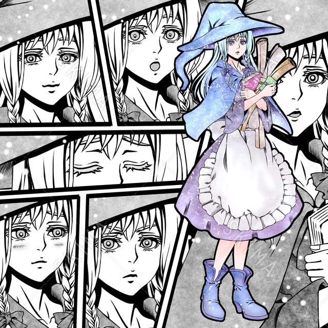 漫画？風味の見習い魔女【立ち絵・表情全６種】＋モノクロ